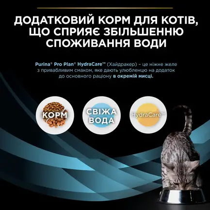 Вологий додатковий корм PRO PLAN Hydra Care для дорослих котів для збільшення споживання води та зниження концентрації сечі 10х85 г: додаткове фото 8