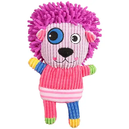 Flamingo Corduroy Lion ФЛАМІНГО ВЕЛЬВЕТОВИЙ ЛЕВ м’яка іграшка з пищалкою для собак 14,5х8,5х25 см