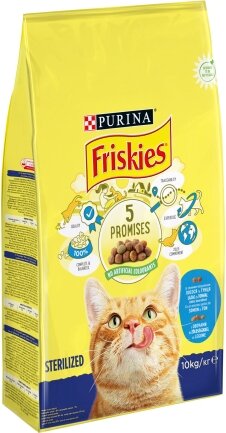 Сухий корм FRISKIES Sterilized для дорослих котів після стерилізації з лососем, тунцем та овочами 10 кг — Фото 1