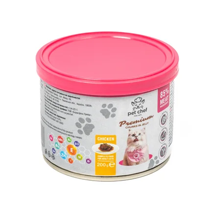 Корм вологий для дорослих котів Pet Chef, шматочки в желе з куркою 200 г: додаткове фото 3