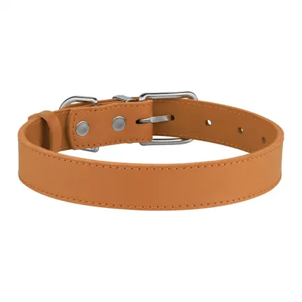 Нашийник для Собак Шкіряний BronzeDog Classic з Хромованою Фурнітурою Гірчичний 2XS: додаткове фото 3