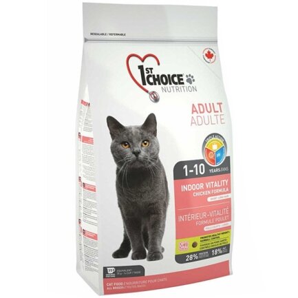 1st Choice Adult Indoor Vitality Chicken ФЕСТ ЧОЙС КУРКА ВІТАЛІТІ сухий суперпреміум корм для котів 5,44 кг