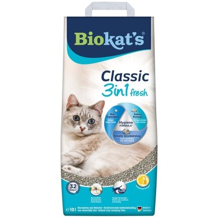 Наповнювач Biokats Classic Fresh 3in1 Cotton Blossom для котячого туалету, бентонітовий, 10 кг