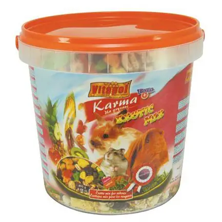 Vitapol Корм екзотик мікс для гризунів 400г, пластикове відро