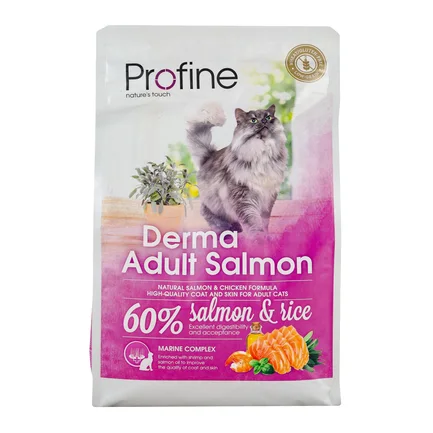 Сухий корм Profine Derma для дорослих довгошерстих котів, з лососем та рисом, 2 кг: додаткове фото 3