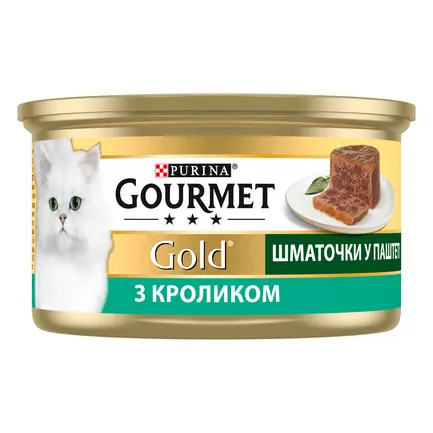 Вологий корм GOURMET Gold для дорослих котів шматочки у паштеті з кроликом 85 г: додаткове фото 3