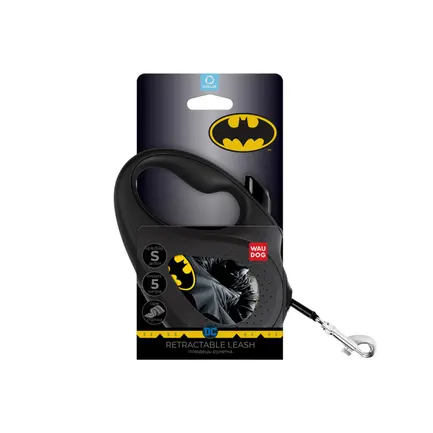 Повідець-рулетка для собак WAUDOG R-leash, малюнок "Бетмен Чорний", S, до 15 кг, 5 м, світловідбиваюча стрічка: додаткове фото 2