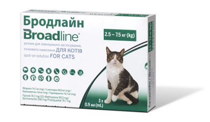 Краплі Boehringer Ingelheim Broadline Спот-он проти паразитів для котів, L, 2.5-7.5 кг, ціна за 1 аплікатор