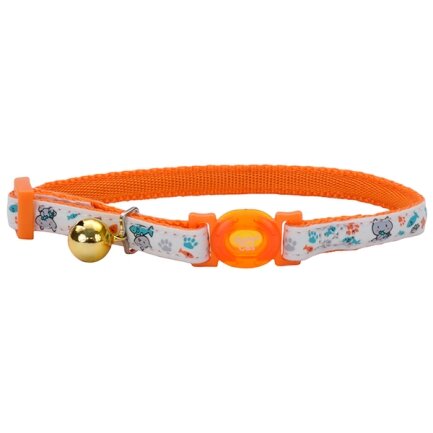 Coastal Fashion Safe Cat Collar КОСТАЛ безпечний нашийник що світится в темряві для котів Помаранчевий кіт