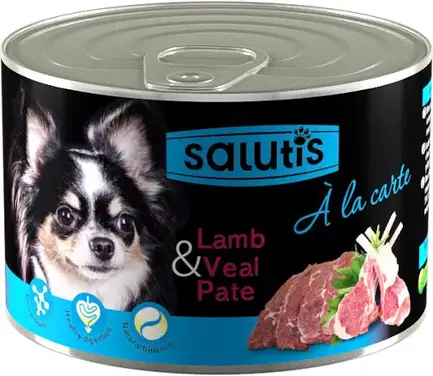 Salutis A la Carte Lamb Veal консерва для собак паштет з телятини, 190 г