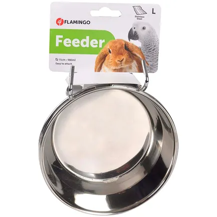 Flamingo Feeder With Hook ФЛАМІНГО ГОДІВНИЦЯ НАВІСНА з гачками для кроликів, великих папуг 15 см