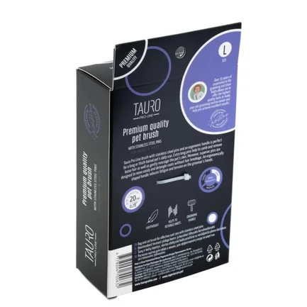 Tauro Pro Line Royal Щітка пластикова тонкі та м'які зубчики з нержавіючої сталі 20 мм, фіолетова, велика 17,5 x 10,6 x 6,2 см: додаткове фото 4