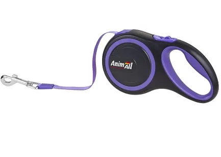 Повідець-рулетка AnimAll для собак вагою до 15 кг, 3 м, фіолетовий