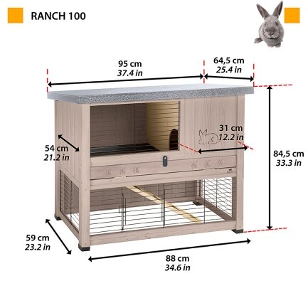 Ferplast CAGE RANCH 100 RESTYLING Клітка для кролів,сіра — Фото 1