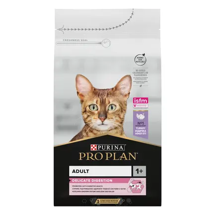 Сухий корм PRO PLAN Adult 1+ Delicate Digestion для дорослих котів з чутливою травною системою з індичкою 1,5 кг