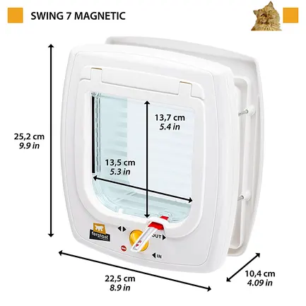 Ferplast SWING 7 SET Двері білі з магнітом: додаткове фото 2