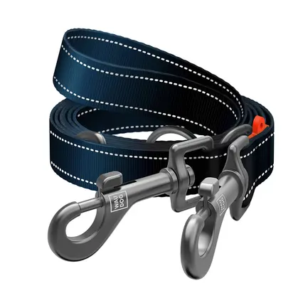 Повідець-перестібка для собак WAUDOG Nylon Mono, світловідбивний, М, Ш 20 мм, Дов 300 см, чорний: додаткове фото 2