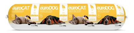 Корм вологий EuroDog/EuroCat Salami Chicken для собак і котів салямі з курятиною 1 кг