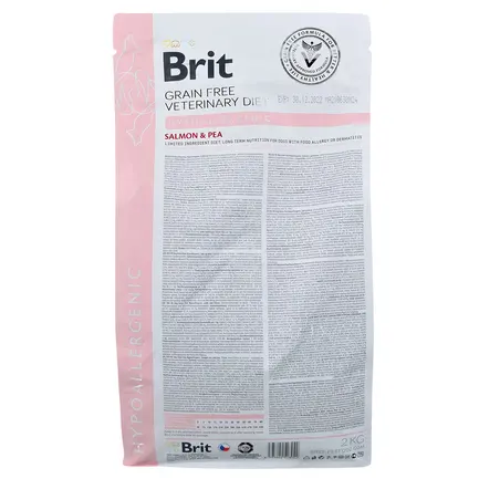Сухий корм Brit GF VetDiet Dog Hypoallergenic для собак, при харчовій алергії, з лососем, горохом і гречкою, 2 кг: додаткове фото 6