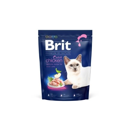 Сухий корм Brit Premium Cat by Nature Adult Chicken для котів, з куркою, 300 г