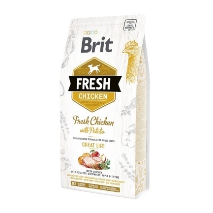 Сухий корм Brit Fresh для дорослих собак всіх порід, з куркою та картоплею, 2,5 кг