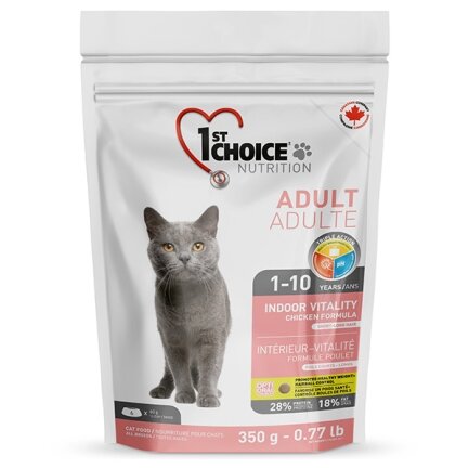 1st Choice Adult Indoor Vitality Chicken ФЕСТ ЧОЙС КУРКА ВІТАЛІТІ сухий суперпреміум корм для котів 0,35 кг