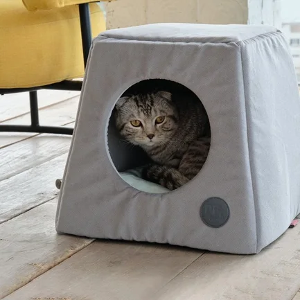 Дім-лежак Pet Fashion «Tutti» для котів, 36x36x34 см, сірий: додаткове фото 2