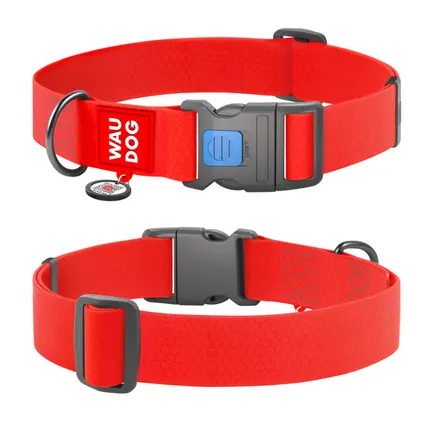 Нашийник для собак водостійкий WAUDOG Waterproof з QR паспортом, пластиковий фастекс, XXL, Ш 40 мм, Дов 46-70 см, червоний: додаткове фото 2