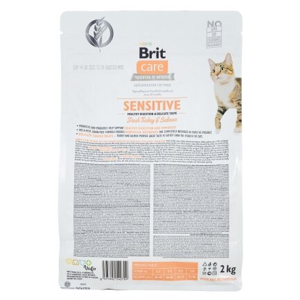 Сухий корм Brit Care Cat GF Sensitive HDigestion &amp; Delicate Taste для котів з чутливим травленням, індичка та лосось, 2 кг — Фото 2