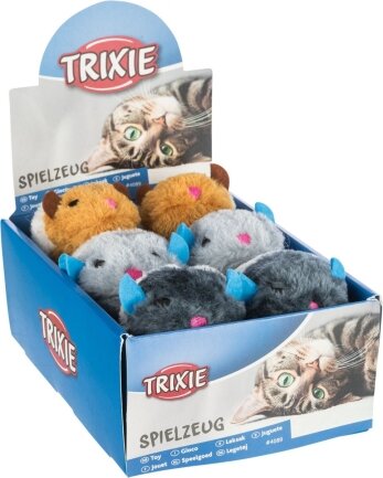 Іграшка Trixie Миша хутряна для котів, вібруюча, 7-10 см — Фото 1