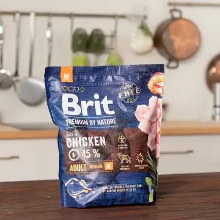 Сухий корм Brit Premium Dog Adult M для дорослих собак середніх порід, з куркою, 1 кг: додаткове фото 5