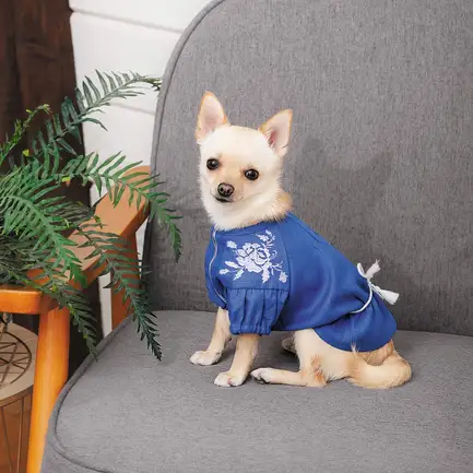 Вишиванка Pet Fashion «Sofia» для дівчаток, розмір XXS, синя: додаткове фото 3