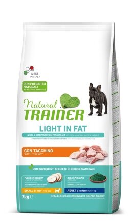 Natural Trainer Super Premium Light in Fat Mini Adult сухий корм для дорослих собак дрібних порід низькокалорійний з індичкою 7 кг