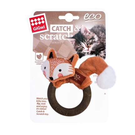 Іграшка для котів Gigwi Catch&amp;Scratch Лисиця Кільце та Плюш S — Фото 1