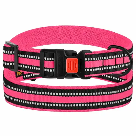 Нашийник для Собак BronzeDog Mesh c Пластиковою Пряжкою Рожевий M