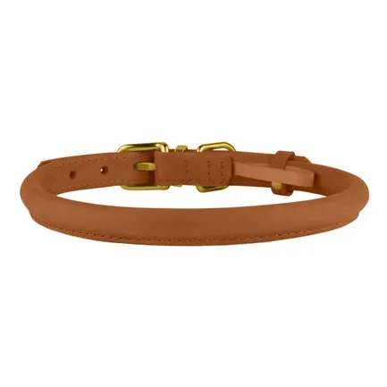 Нашийник для собак круглий шкіряний BronzeDog Crazy тауні L: додаткове фото 3