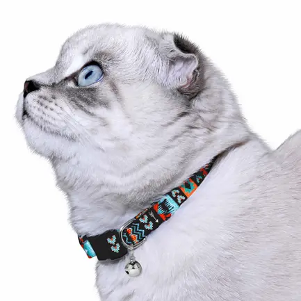 Нашийник для Котів BronzeDog Urban Нейлоновий з Пластиковою Пряжкою та Дзвіночком Ацтеки XS: додаткове фото 7