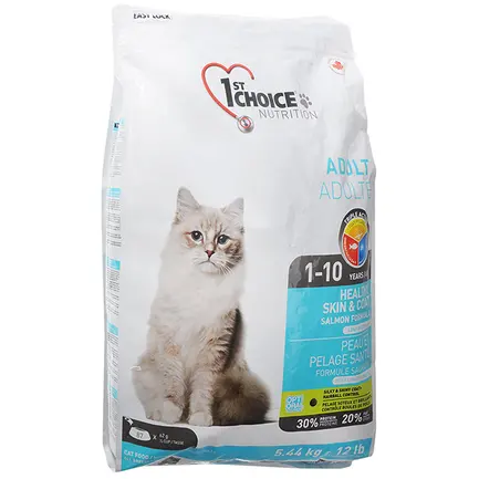 1st Choice Adult Healthy Skin&Coat ФЕСТ ЧОЙС ХЕЛЗІ ЛОСОСЬ сухий суперпреміум корм для котів 5,44 кг