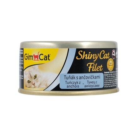 Вологий корм GimCat Shiny Cat Filet для котів, тунець та анчоус, 70 г