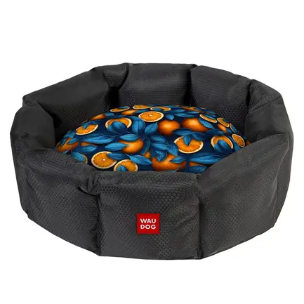 Лежанка для собак WAUDOG Relax, малюнок "Апельсини", S, Ш 34 см, Д 45 см, В 17 см
