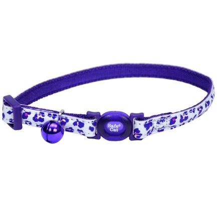 Coastal Fashion Safe Cat Collar КОСТАЛ безпечний нашийник що світится в темряві для котів Фіолетовий леопард