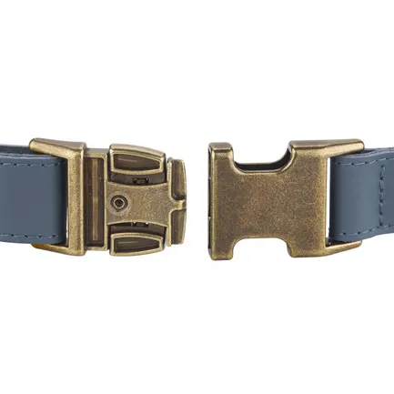 Нашийник для собак шкіряний BronzeDog Antiq денім M: додаткове фото 3