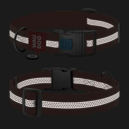 Нашийник для собак водостійкий WAUDOG Waterproof з QR паспортом, світловідбивний, пластиковий фастекс, XXL, Ш 40 мм, Дов 46-70 см, помаранчевий: додаткове фото 2