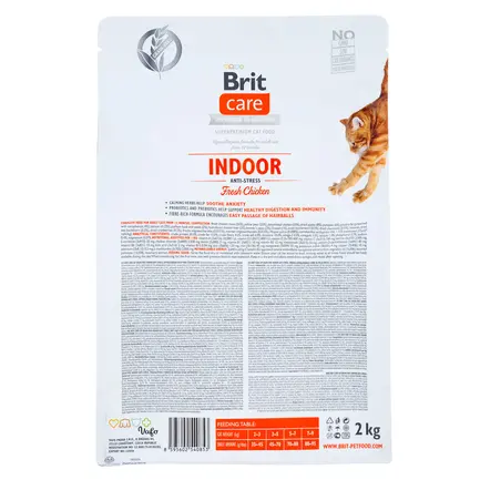 Сухий корм Brit Care Cat GF Indoor Anti-stress для котів, які постійно живуть у приміщенні, курка, 2 кг: додаткове фото 3