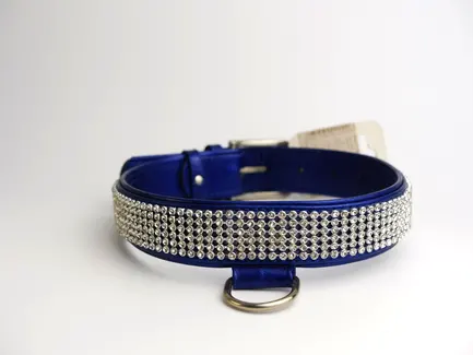 Нашийник "CoLLaR brilliance" з оздобленням "Полотно стрази" (ширина 35мм, довжина 46-60см) синій: додаткове фото 2