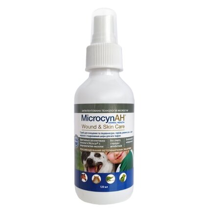 Microcyn Wound&amp;Skin Care Spray МІКРОЦИН спрей для обробки ран і догляду за шкірою всіх видів тварин 0,12 л