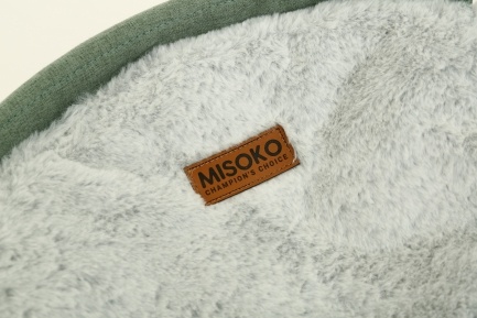 Подвійний лежак для домашніх тварин MISOKO Pet bed, round, double, steel frame, 70x50x40 cm, light green — Фото 1