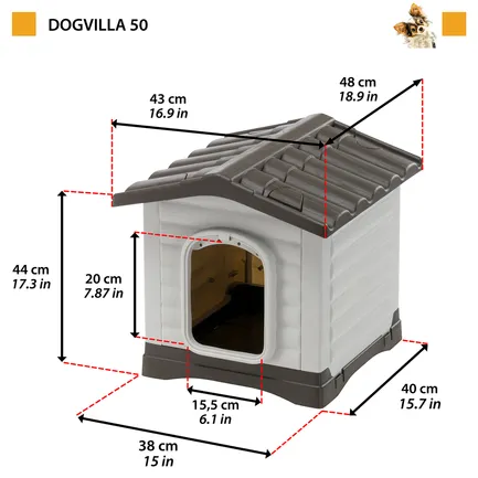 Ferplast DOGVILLA 50 Буда пластик з з відкрив боковиною — Фото 1