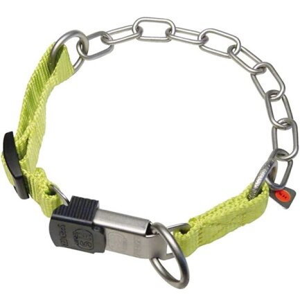 Sprenger Adjustable Collar with Assembly Chain СПРЕНГЕР РЕГУЛЬОВАНИЙ НАШИЙНИК з нейлоном для собак, середня ланка, нержавіюча сталь Зелений – нерж. сталь матова