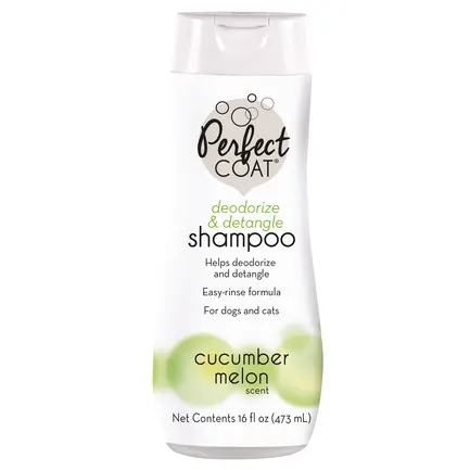 Шампунь 8in1 Perfect Coat Deodorize & Detangle Shampoo для собак і котів, дезодоруючий, з ароматом огірка та дині, 473 мл